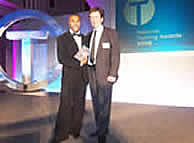 Andrew Bendefy with Colin Jackson at the National Training Awards